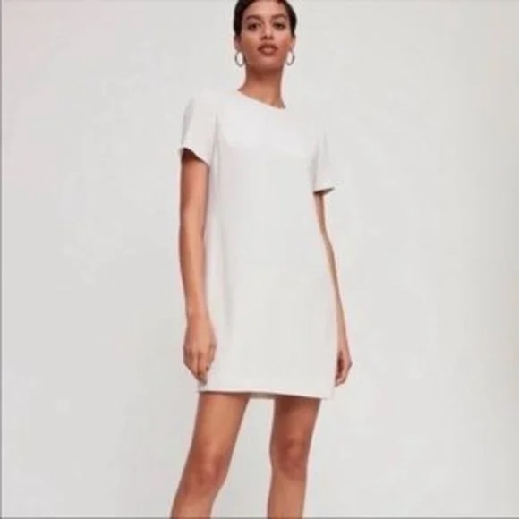 Babaton Aritzia Short Mini Lined Pearl Dress Short Sleeve Gray Print, Size XS S - Picture 11 of 11